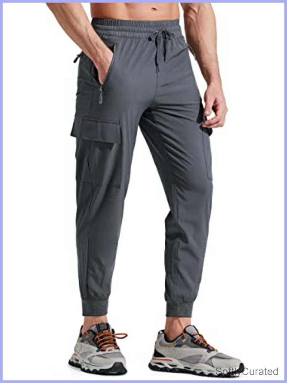 Men's Lightweight Joggers Quick Dry Cargo Hiking Pants Track Running Workout